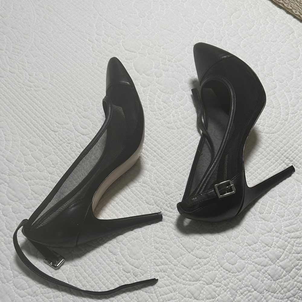 BCBG Black Mesh Women's Heels